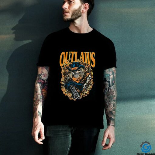 Outlaws Blue Cowboy Tee Garment Dyed Shirt