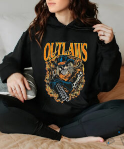 Outlaws Blue Cowboy Tee Garment Dyed Shirt