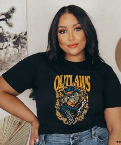 Outlaws Blue Cowboy Tee Garment Dyed Shirt