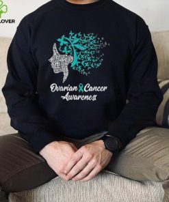 Ovarian Cancer Awareness Butterfly Teal Ribbon T Shirt