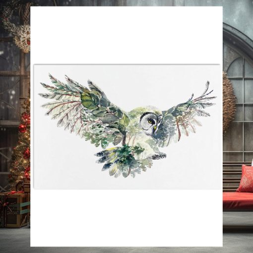 Owl Art Forest Horizontal Poster