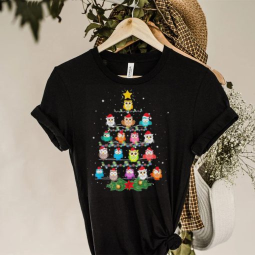 Owl Christmas tree lights xmas pajama gifts for owl lovers ugly Christmas sweater