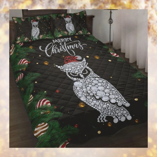Owl Diamond Merry Christmas Bedding Quilt Christmas Gift Ornament