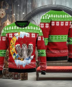 Owl Love Moon Xmas All Over Printed 3D Ugly Christmas Sweater Christmas Gift For Men And Women