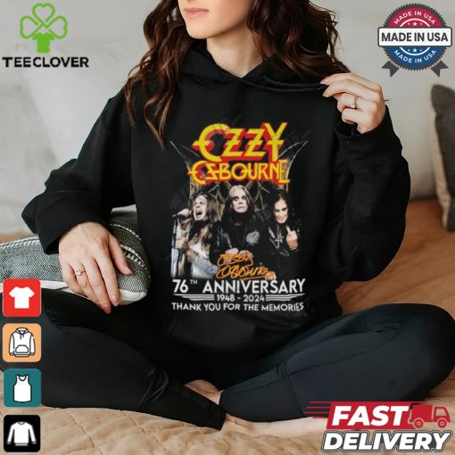 Ozzy Osbourne 76th Anniversary 1948 – 2024 Thank You For The Memories T Shirt