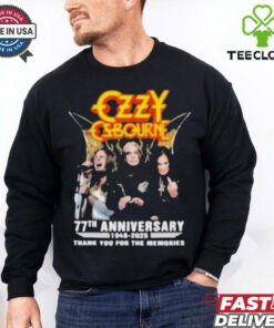 The **Ozzy Osbourne 77th Anniversary 1948-2025 Thank You For The Memories T-Shirt** celebrates Ozzy Osbourne’s legendary career with a special design honoring his 77th anniversary. A perfect tribute for fans to commemorate his impact on music and rock history!