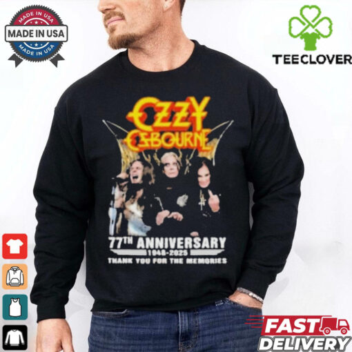 Ozzy Osbourne 77th Anniversary 1948 2025 Thank You For The Memories T Shirt