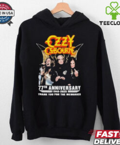 Ozzy Osbourne 77th Anniversary 1948 2025 Thank You For The Memories T Shirt