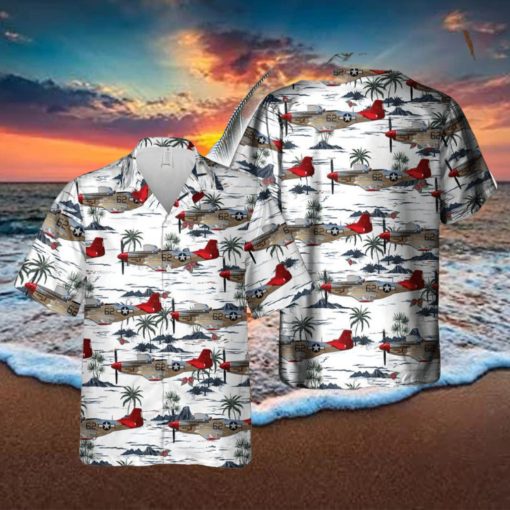 P 51 Red Tail Mustang Bunny Hawaiian Shirt