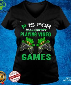 P For Playing Games Funny St Patrick's Day Gamer Boys Men T Shirt