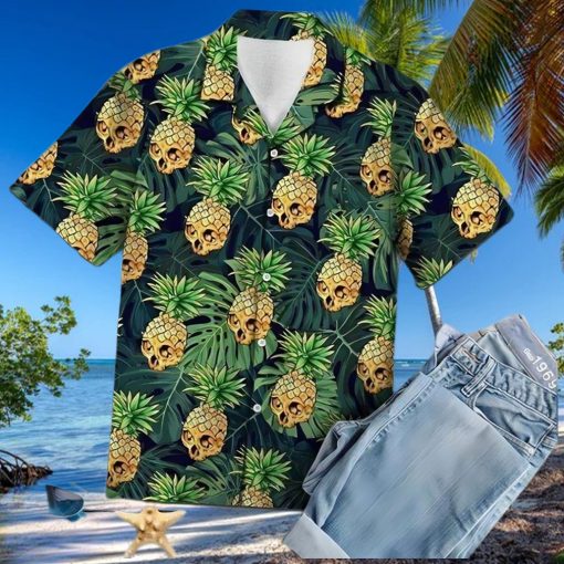 Buy Pineapple Skull Summer Vibe Tropical Hawaiian Shirts