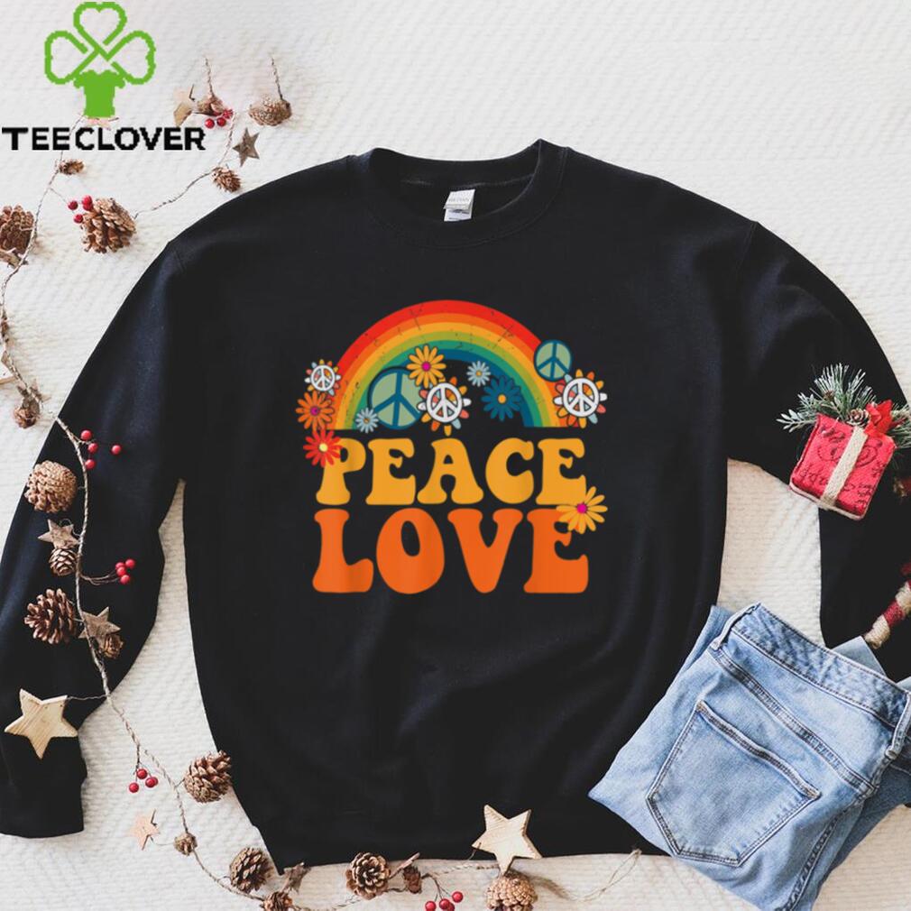 PEACE SIGN LOVE 1960s 1970s Shirt Tie Dye Groovy Hippie T Shirt (1)