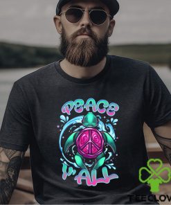 PEACE Y'ALL TURTLE ALL OVER PRINT T SHIRT