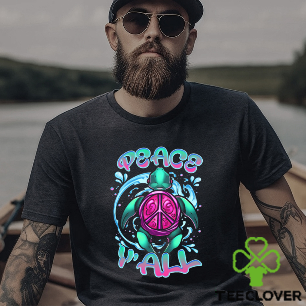 PEACE Y'ALL TURTLE ALL OVER PRINT T SHIRT PEACE Y'ALL TURTLE ALL OVER PRINT T SHIRT