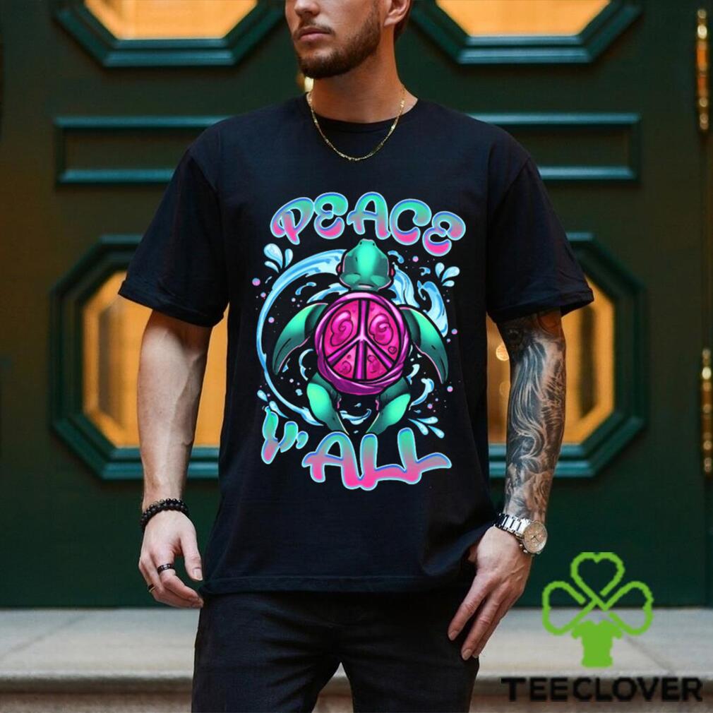 PEACE Y'ALL TURTLE ALL OVER PRINT T SHIRT PEACE Y'ALL TURTLE ALL OVER PRINT T SHIRT