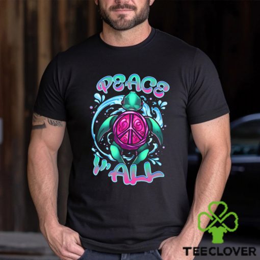 PEACE Y’ALL TURTLE ALL OVER PRINT T SHIRT