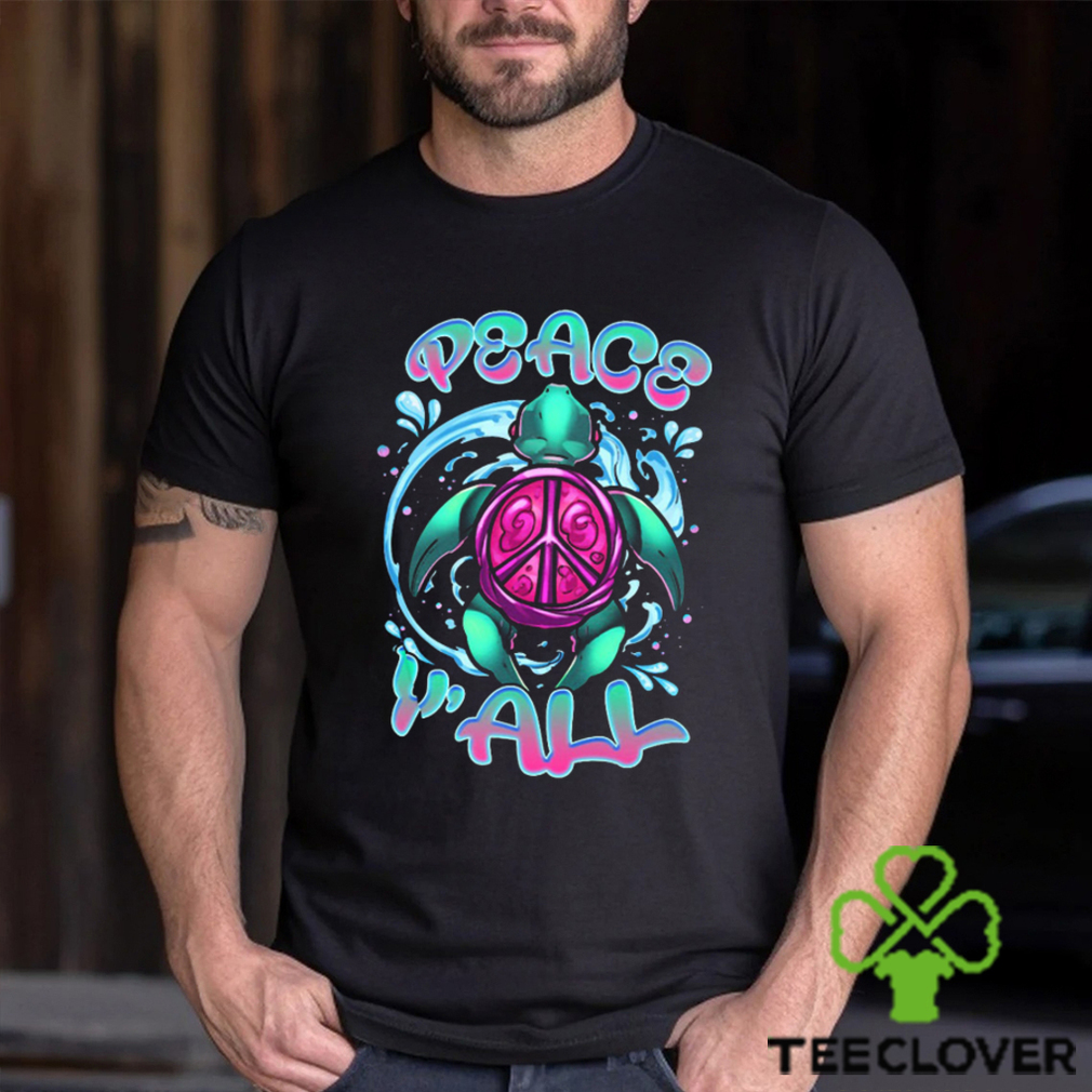 PEACE Y'ALL TURTLE ALL OVER PRINT T SHIRT PEACE Y'ALL TURTLE ALL OVER PRINT T SHIRT