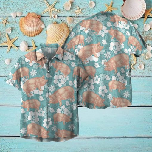 PIG HIBISCUS HAWAIIAN SHIRT