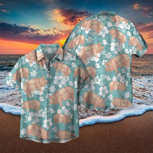 PIG HIBISCUS HAWAIIAN SHIRT