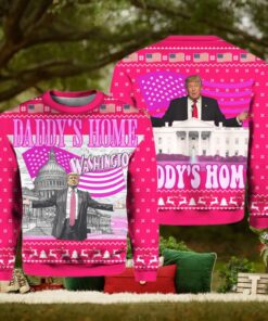 PINK Daddy’s Home White House Pink Trump 2024 Ugly Christmas Sweater