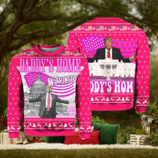 PINK Daddy’s Home White House Pink Trump 2024 Ugly Christmas Sweater