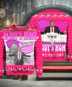 PINK Daddy’s Home White House Pink Trump 2024 Ugly Christmas Sweater