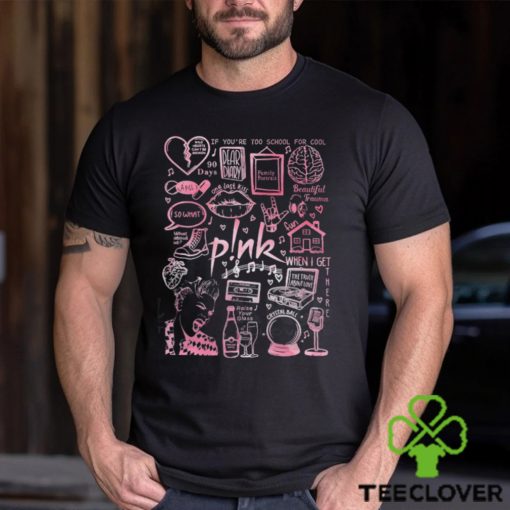 P!Nk Lyric Album Song Doodle Art Water Color Pink T Shirt