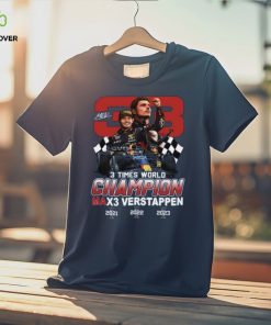 Max Verstappen 3 Times World Champion T Shirt