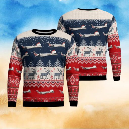PSA Airlines Bombardier CRJ700 Christmas AOP 3D Ugly Christmas Sweater