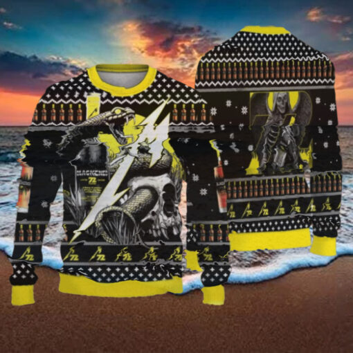 Metallica Blackened Whiskey 72 Seasons Snakes And The Death Knitted 2024 Christmas Ugly Sweater