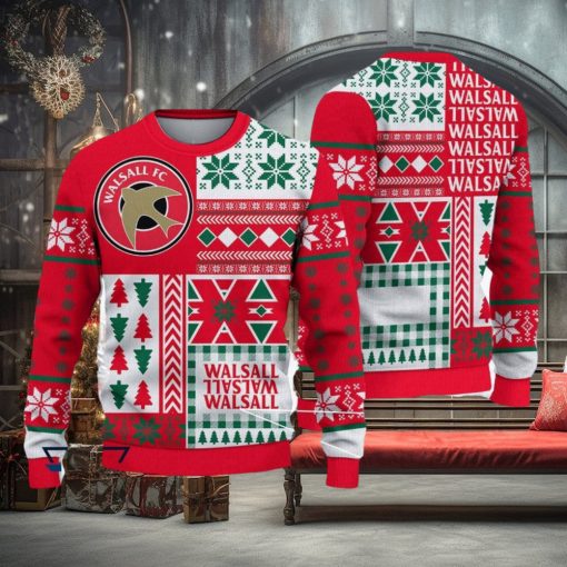 Walsall FC Hula Efl Logo Team Ugly Christmas Sweater For Fans Gift Unisex Sweatshirt