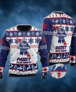 Pabst Blue Ribbon All Over Print 3D Christmas Sweater