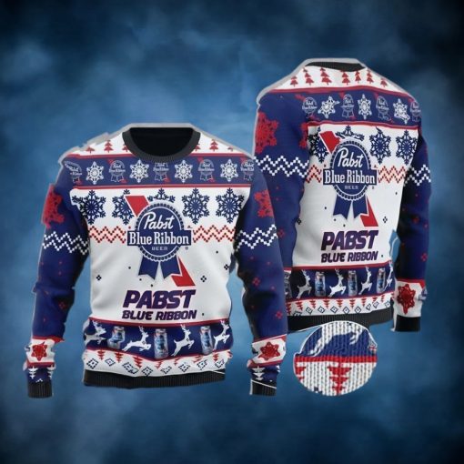 Pabst Blue Ribbon All Over Print 3D Christmas Sweater