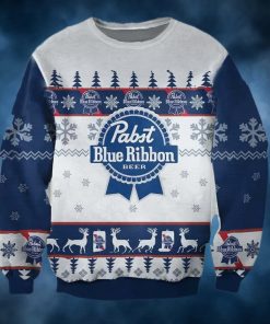 Pabst Blue Ribbon Beer Christmas Ugly Sweater, Faux Wool Sweater, Gifts For Beer Lovers, International Beer Day, Best Christmas Gifts For 2022 – Prinvity