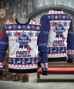 Pabst Blue Ribbon Beer Christmas Ugly Sweater
