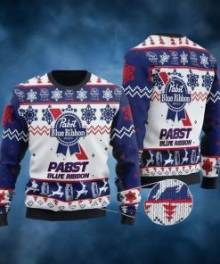 Pabst Blue Ribbon Beer Ugly Christmas Sweater, Faux Wool Sweater, Gifts For Beer Lovers, International Beer Day, Best Christmas Gifts For 2022 – Prinvity
