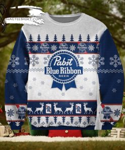 Pabst Blue Ribbon Customs Woolen Christmas Ugly Sweater