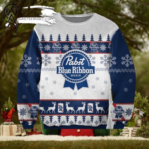 Pabst Blue Ribbon Customs Woolen Christmas Ugly Sweater
