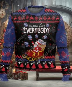 Pabst Blue Ribbon For Everybody Santa Sleigh Ugly Christmas Sweater