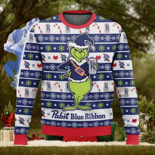 Pabst Blue Ribbon Grinch 3D Christmas Sweater Ugly Christmas Sweater Christmas Gift Ideas