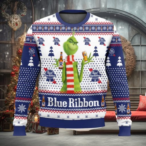 Pabst Blue Ribbon Grinch Ugly Sweater 3D Printed Men And Women Christmas Gift