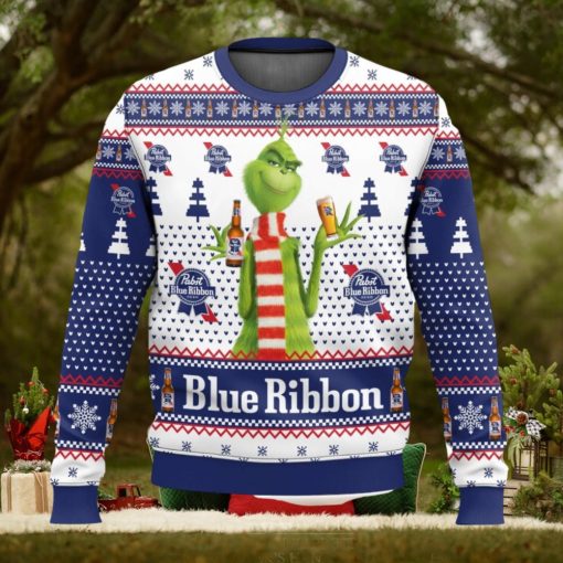 Pabst Blue Ribbon Grinch Ugly Sweater 3D Printed Men And Women Christmas Gift