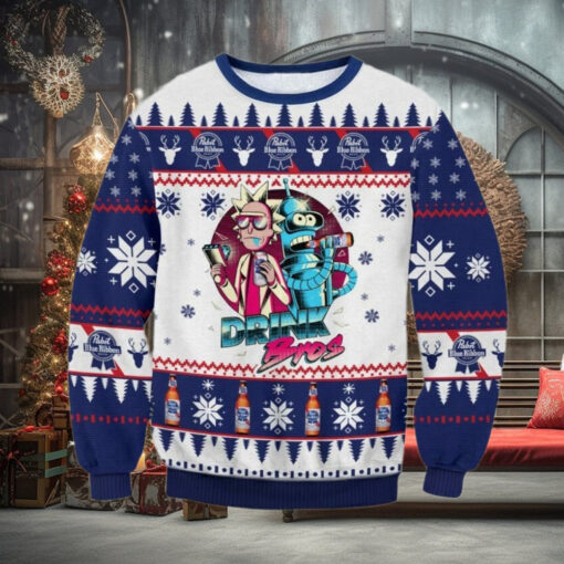 Pabst Blue Ribbon Rick And Morty Ugly Sweater