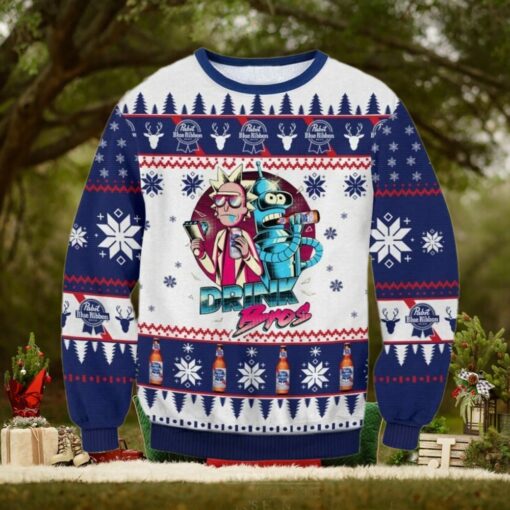 Pabst Blue Ribbon Rick And Morty Ugly Sweater