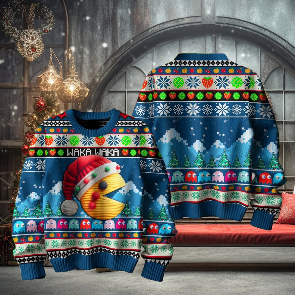 Pac Man Merry Christmas For Friends, Family Ugly Sweater Pac Man Merry Christmas For Friends, Family Ugly Sweater