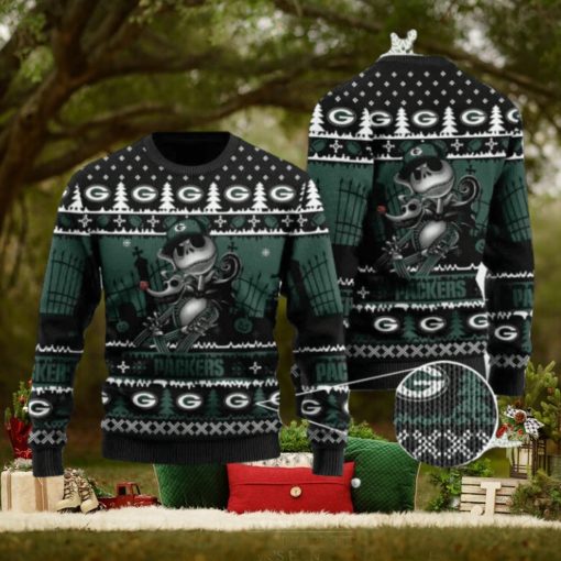 Packers Jack Skellington Halloween Knitted Ugly Christmas Sweater