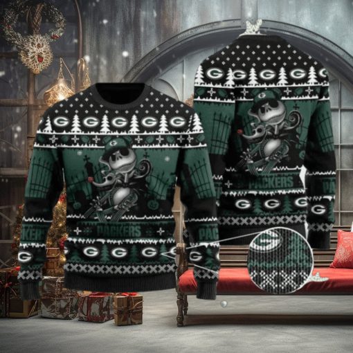 Packers Jack Skellington Halloween Knitted Ugly Christmas Sweater