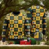 Saints Logo Checkered Flannel Design Knitted Ugly Christmas Sweater