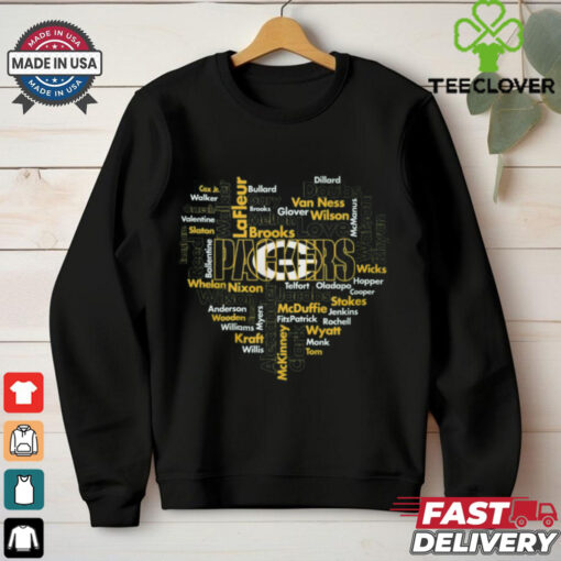 Packers Word Cloud Player Names T Shirt