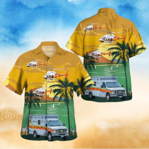 Pafford Emergency Medical Services Bell Jetranger Hawaiian Shirt